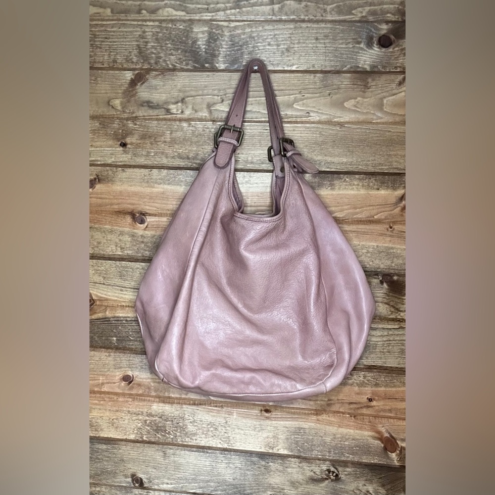 Free People Bolsa Nova Pink Genuine Leather Hobo Bag
